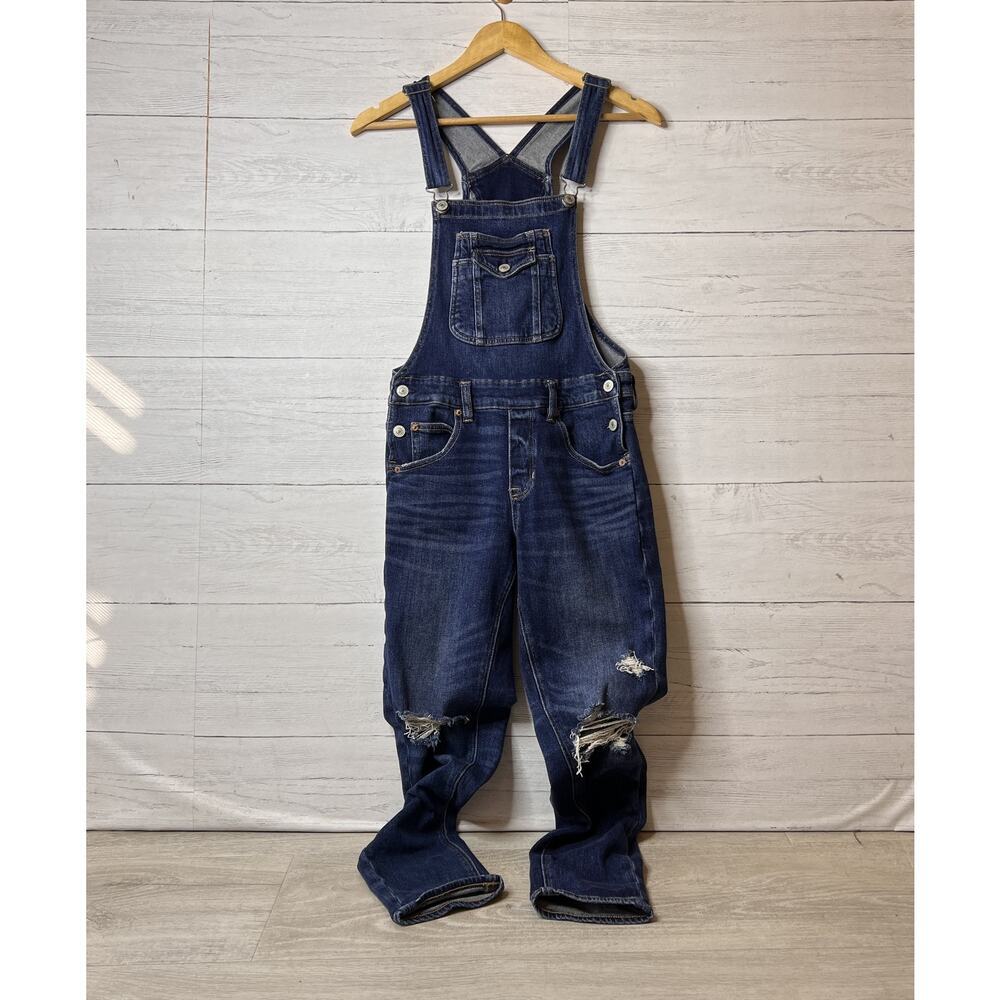 American Eagle Overalls Womens Size XS Tom Girl Stretch Cotton Blend Dark Wash